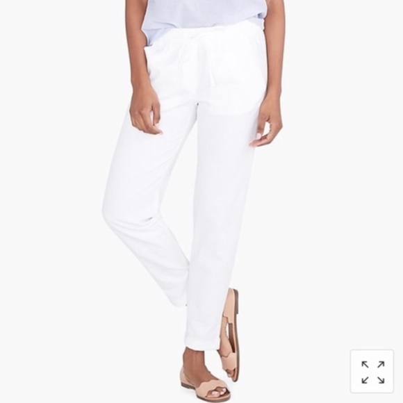 J. Crew Pants - Make Offer J.Crew Linen Drawstring White Pants